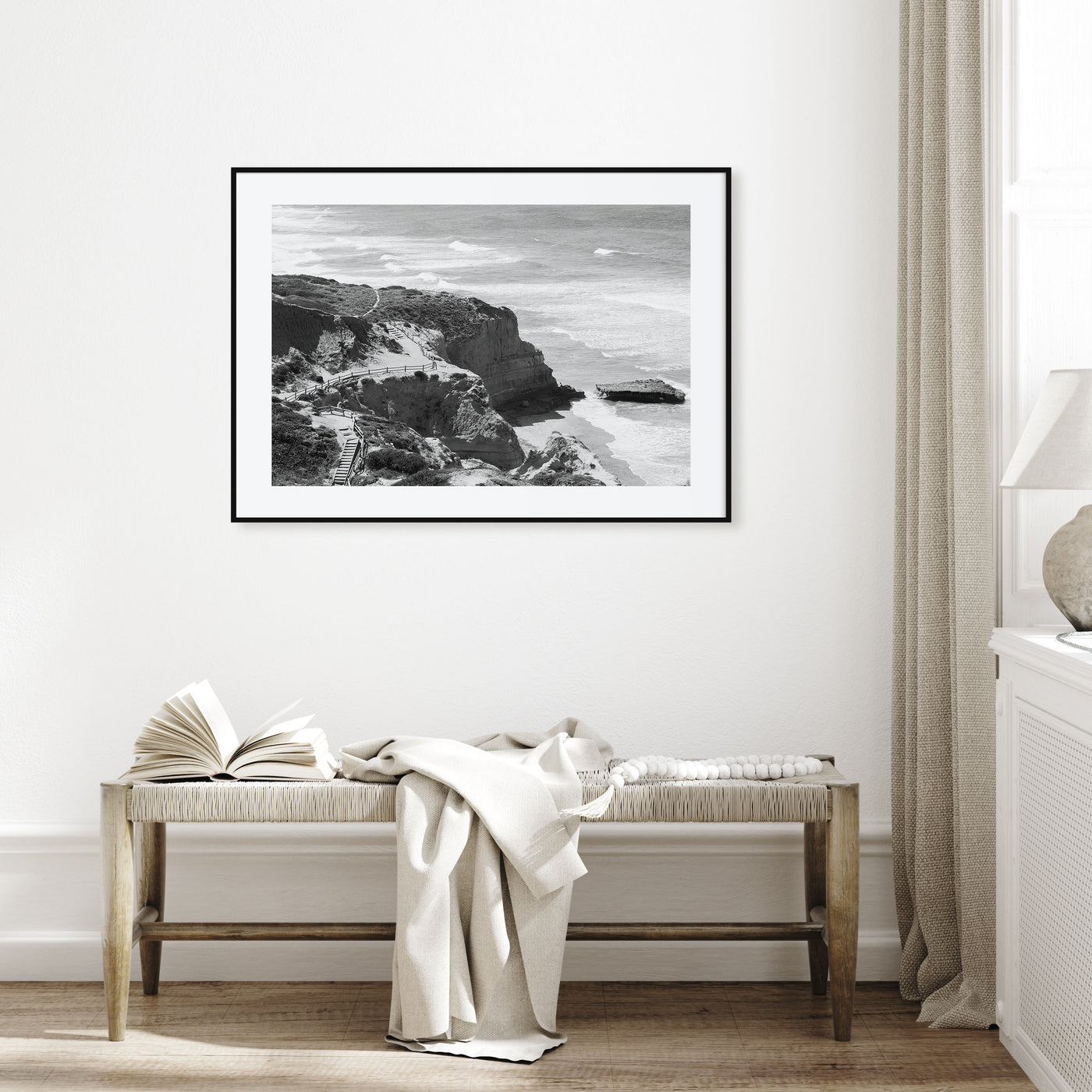 Torrey Pines Landscape B&W Poster