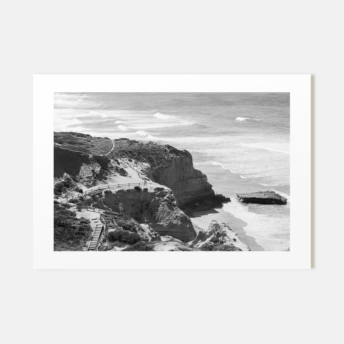 Torrey Pines Landscape B&W Poster