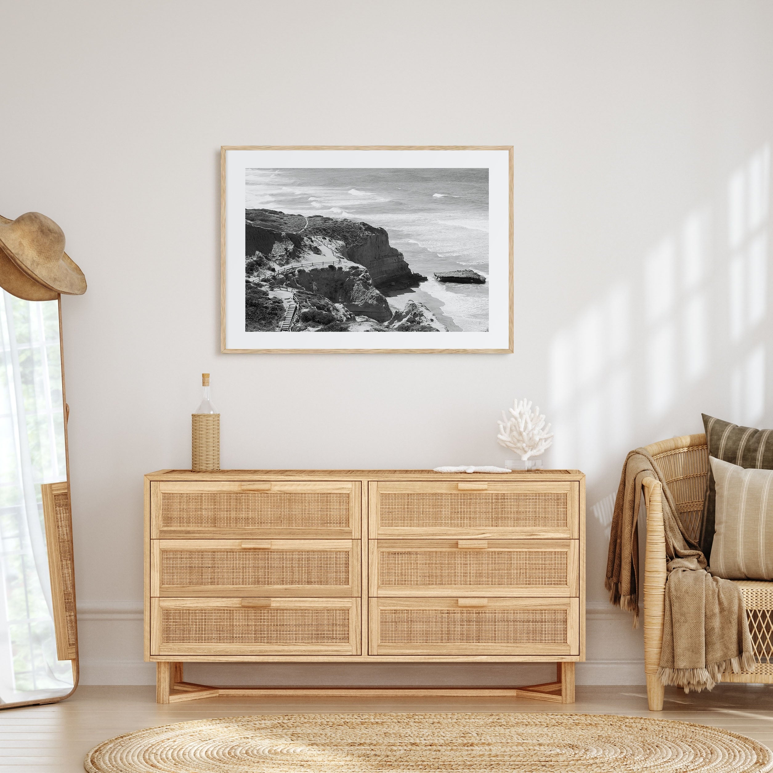 Torrey Pines Landscape B&W Poster