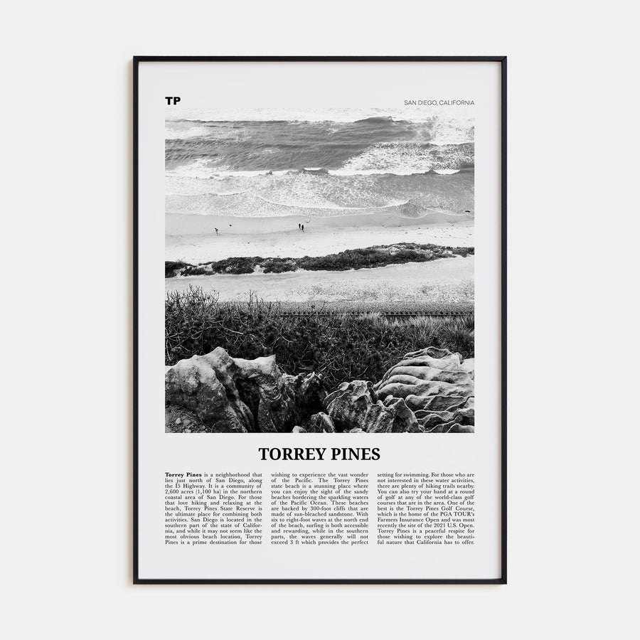 Torrey Pines Travel B&W No 2 Poster