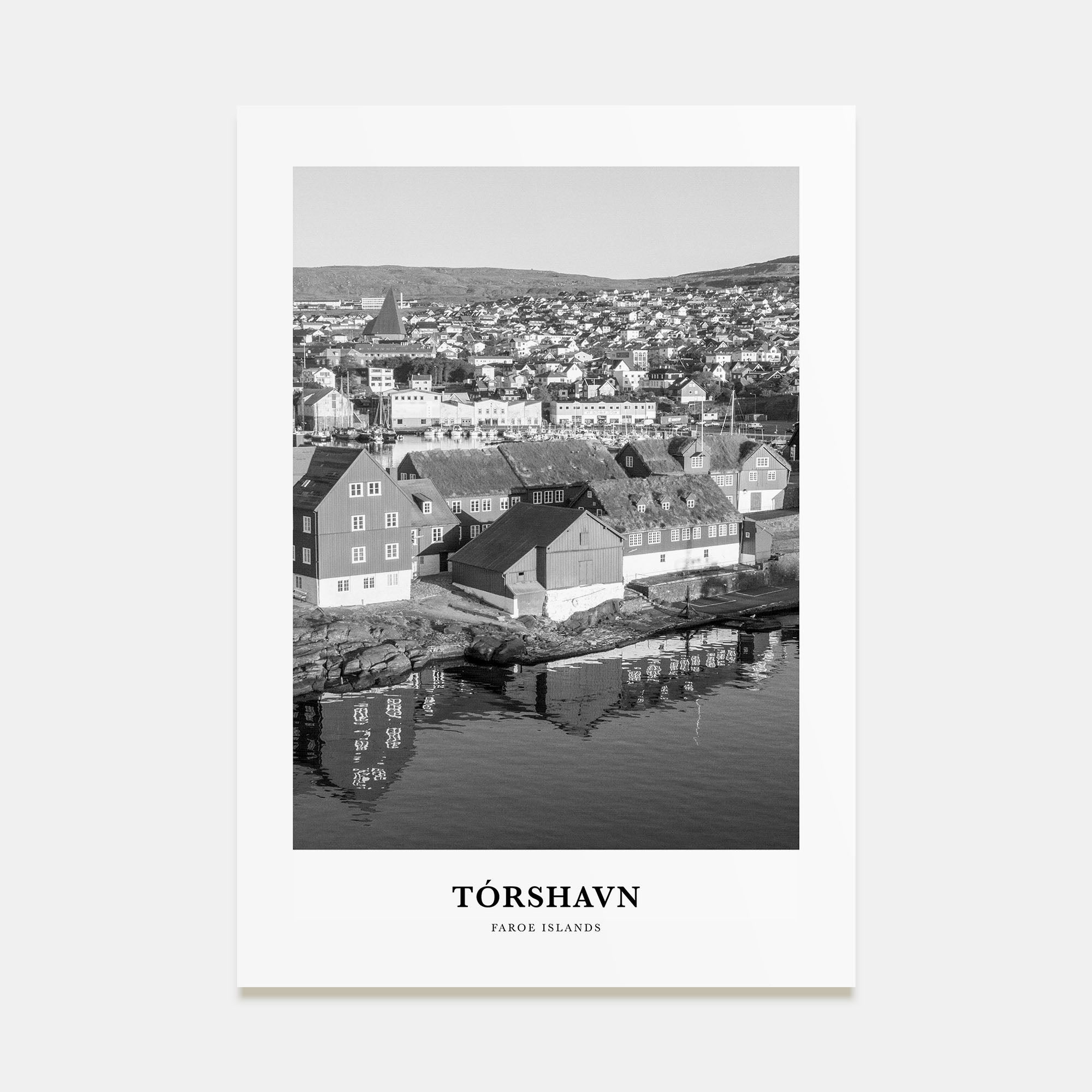 Tórshavn Portrait B&W Poster