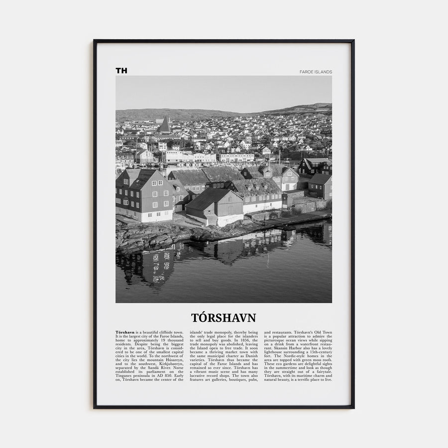 Tórshavn Travel B&W Poster