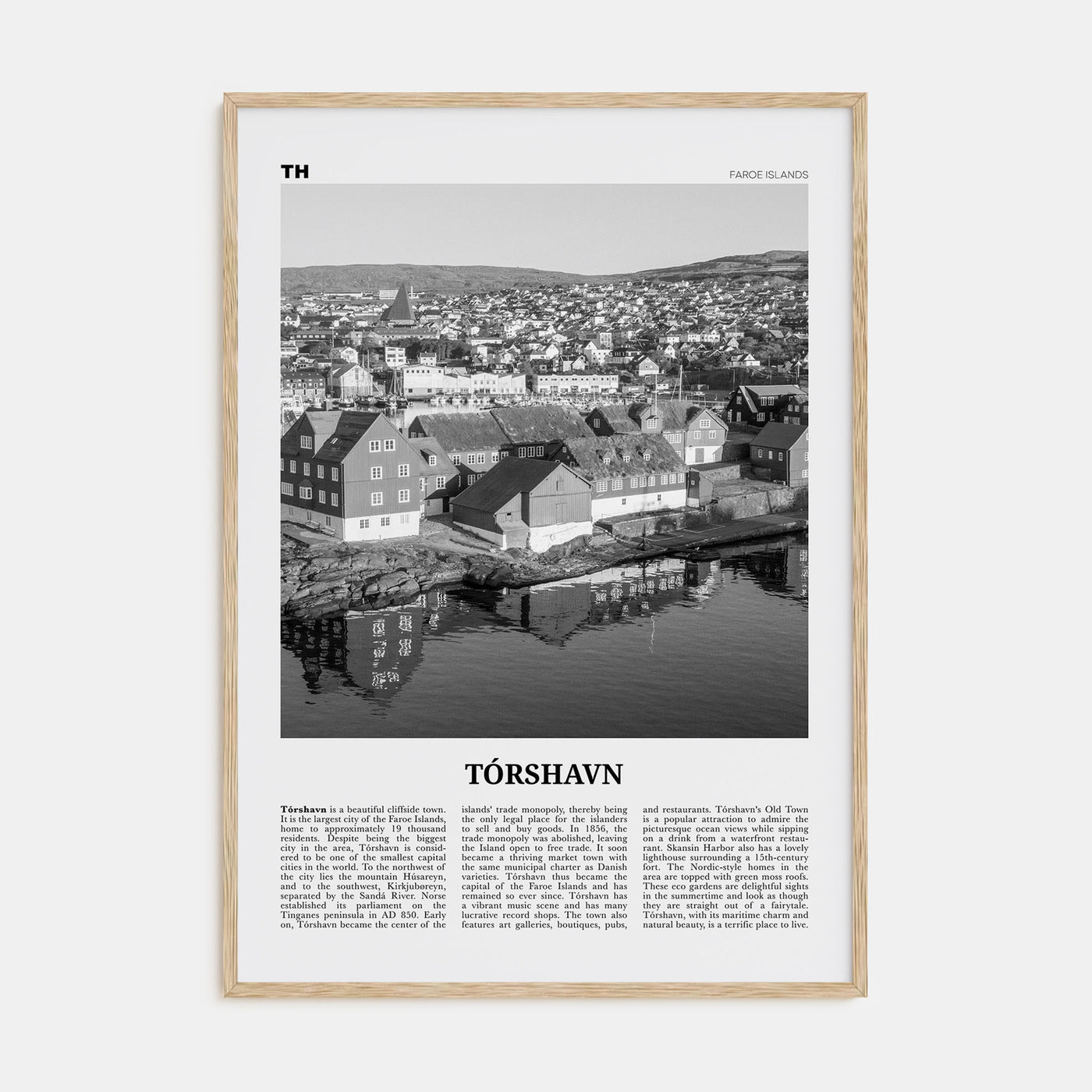 Tórshavn Travel B&W Poster