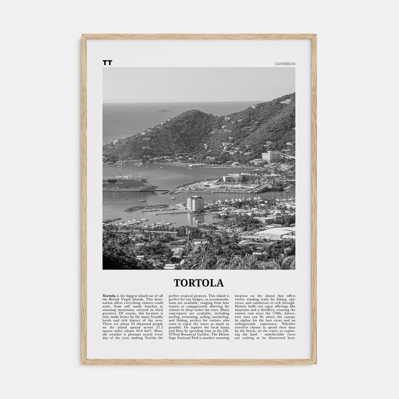 Tortola Travel B&W Poster