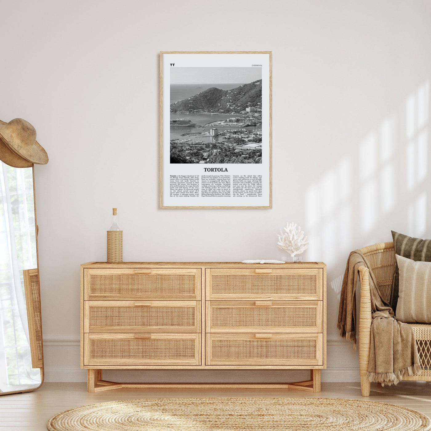 Tortola Travel B&W Poster