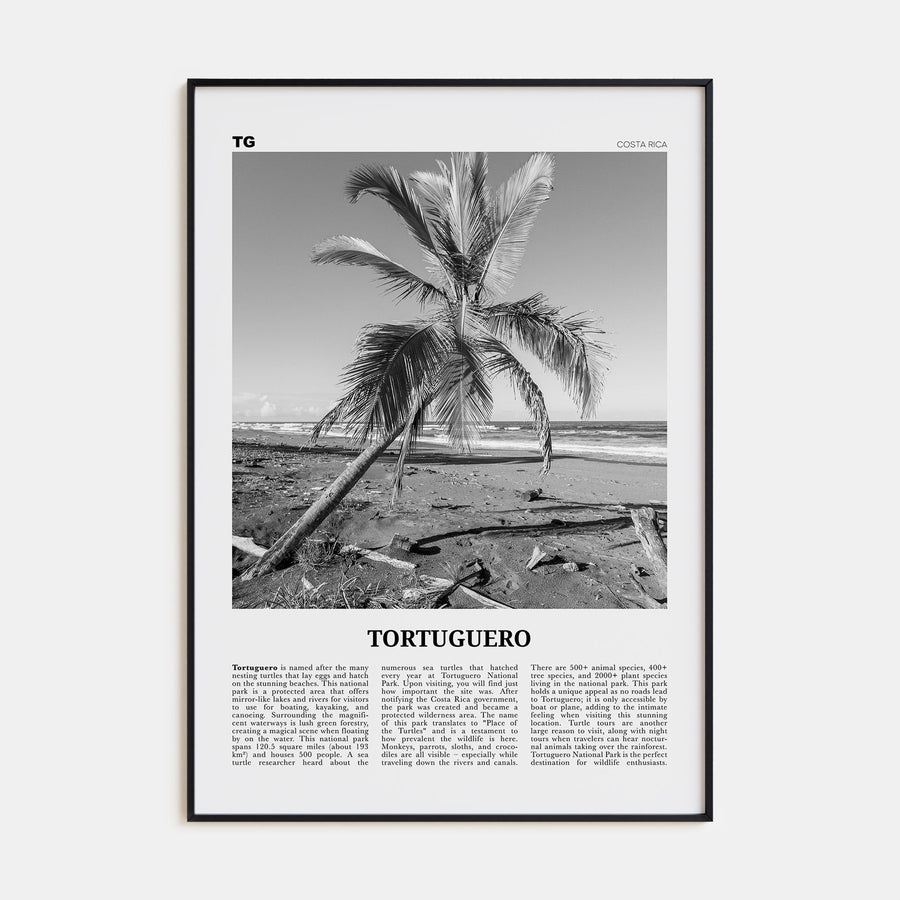 Tortuguero Travel B&W Poster