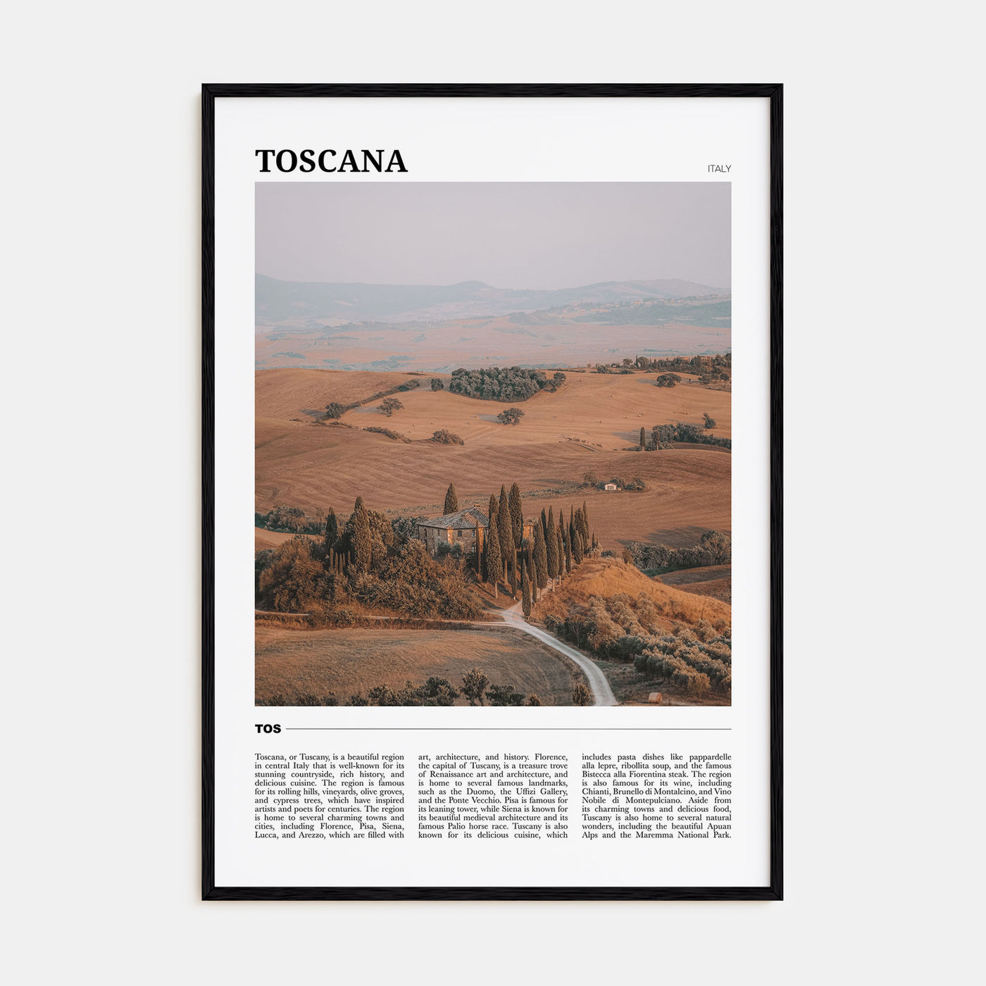 Toscana Travel Color Poster