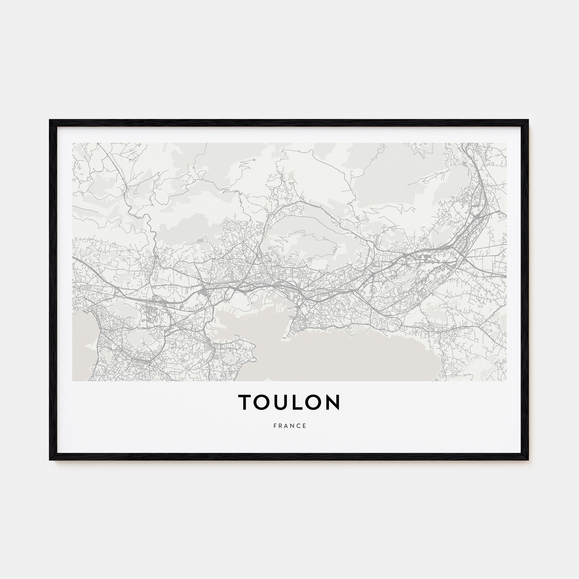 Toulon Map Landscape Poster