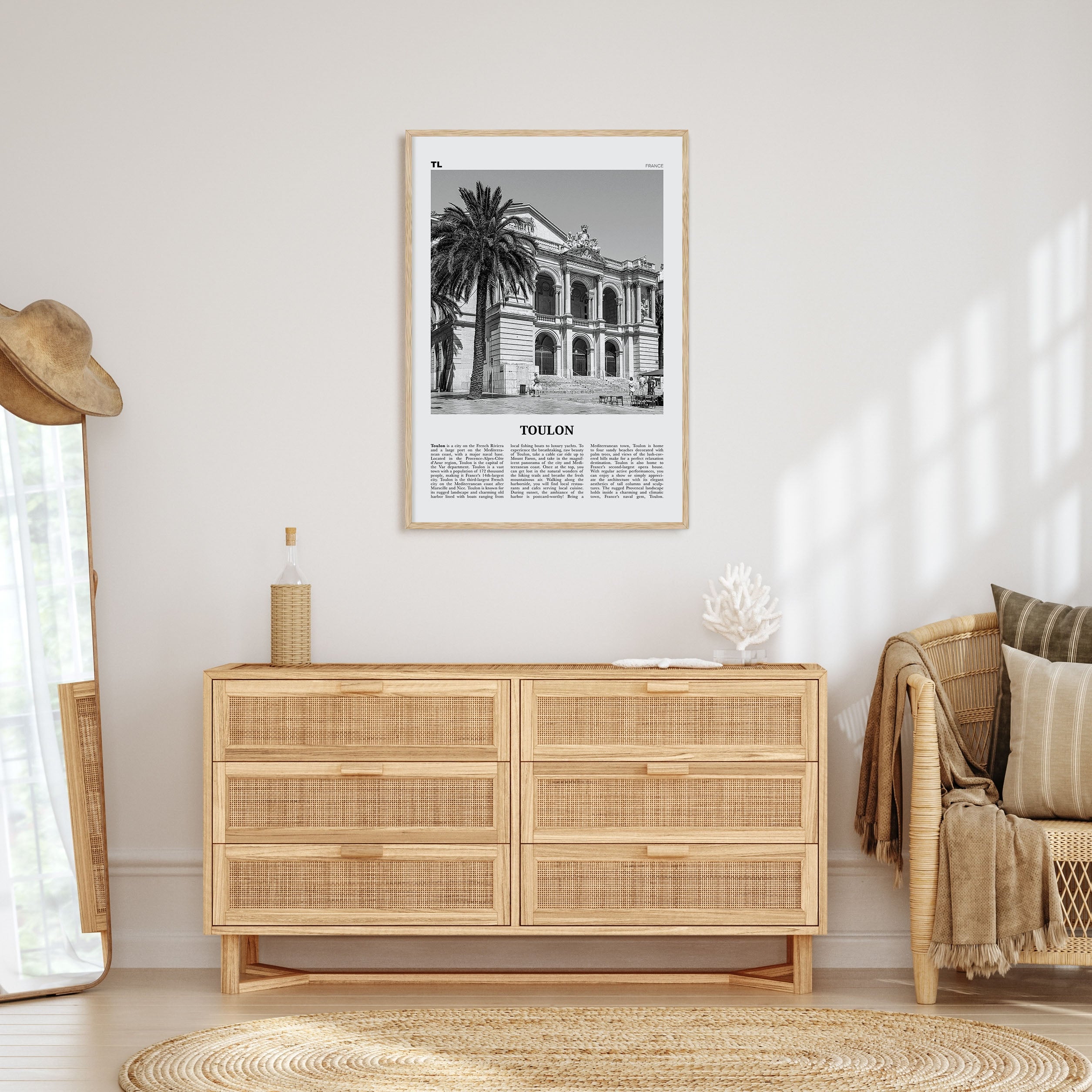 Toulon Travel B&W Poster