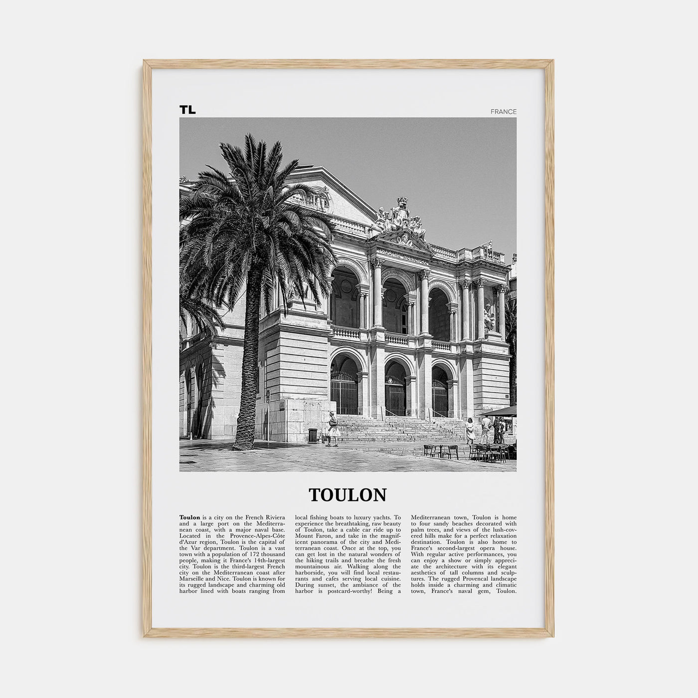 Toulon Travel B&W Poster