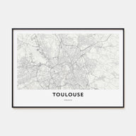 Toulouse Map Landscape Poster
