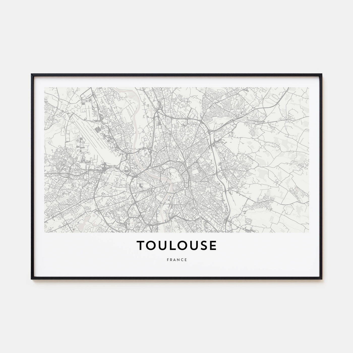 Toulouse Map Landscape Poster