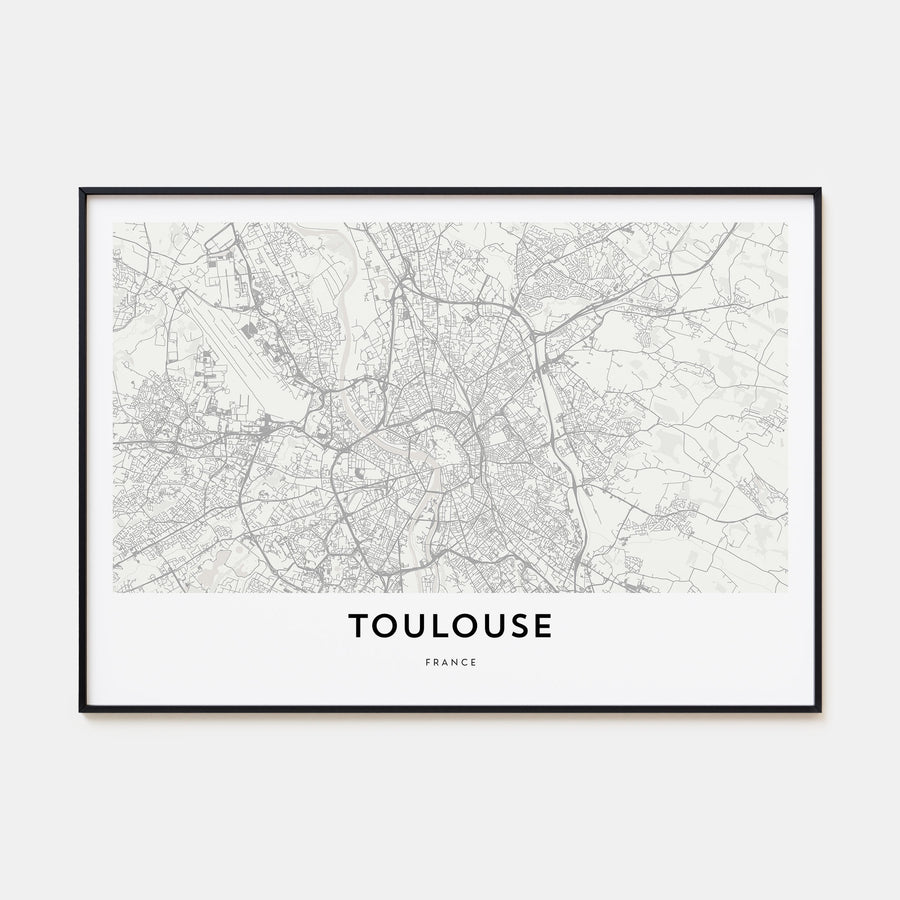 Toulouse Map Landscape Poster