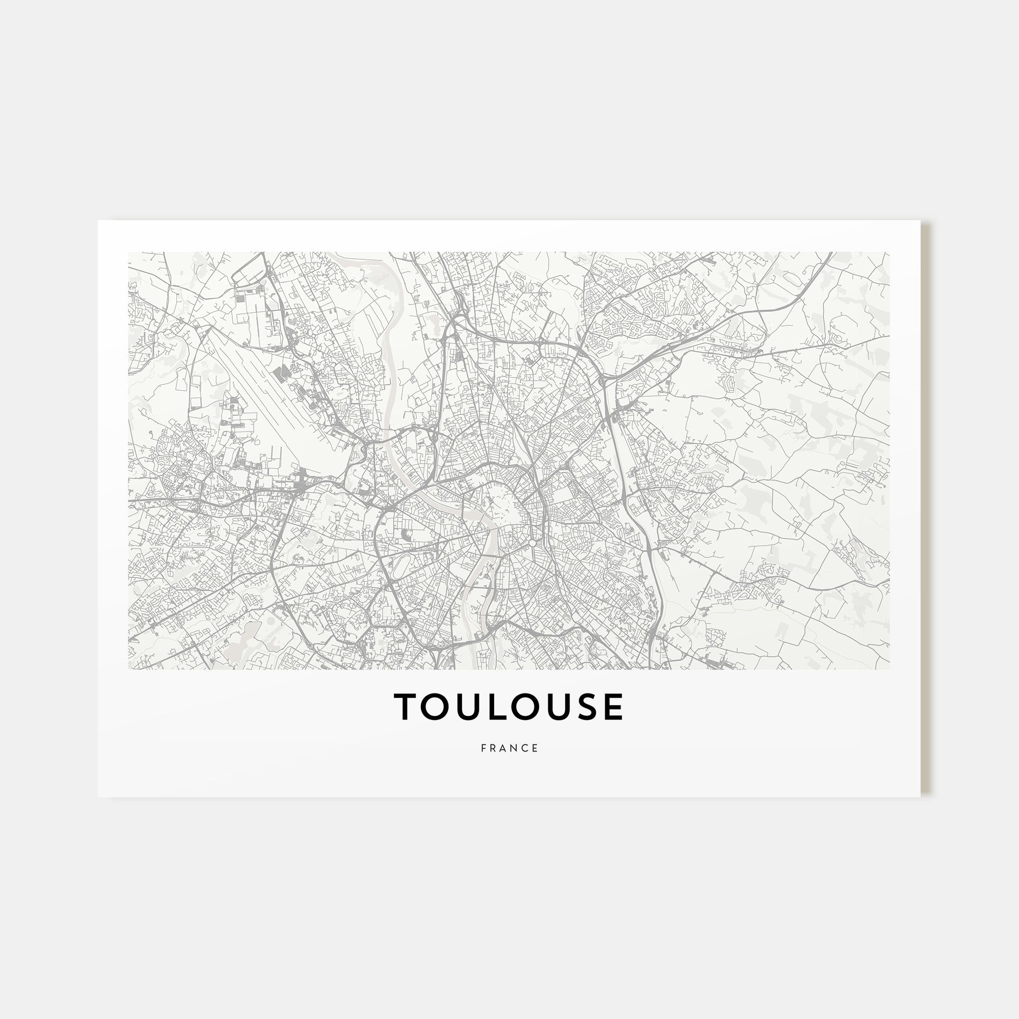 Toulouse Map Landscape Poster