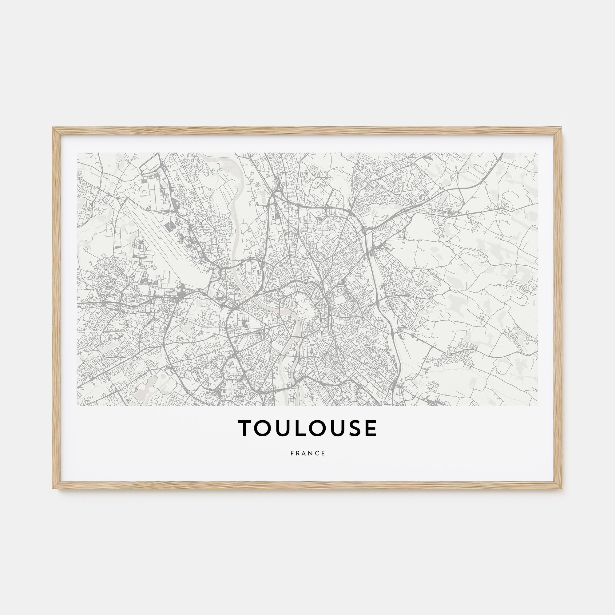 Toulouse Map Landscape Poster