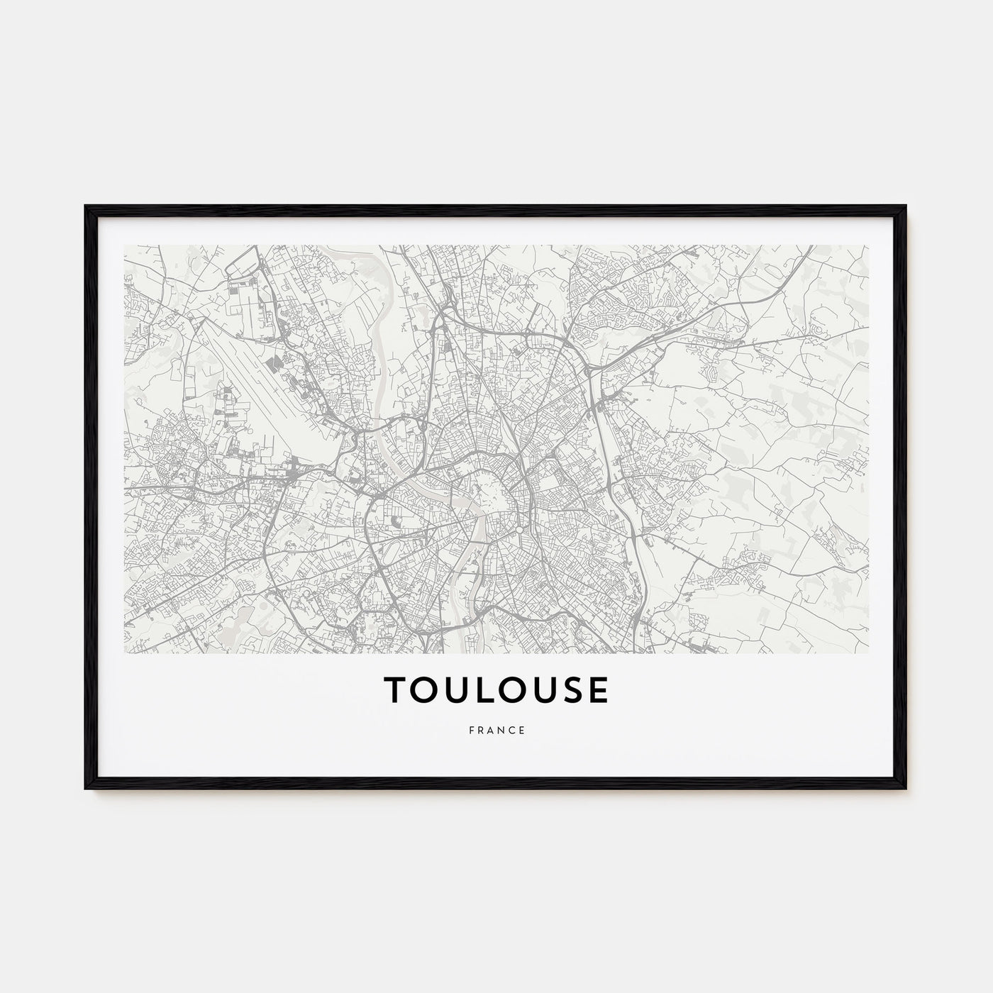 Toulouse Map Landscape Poster