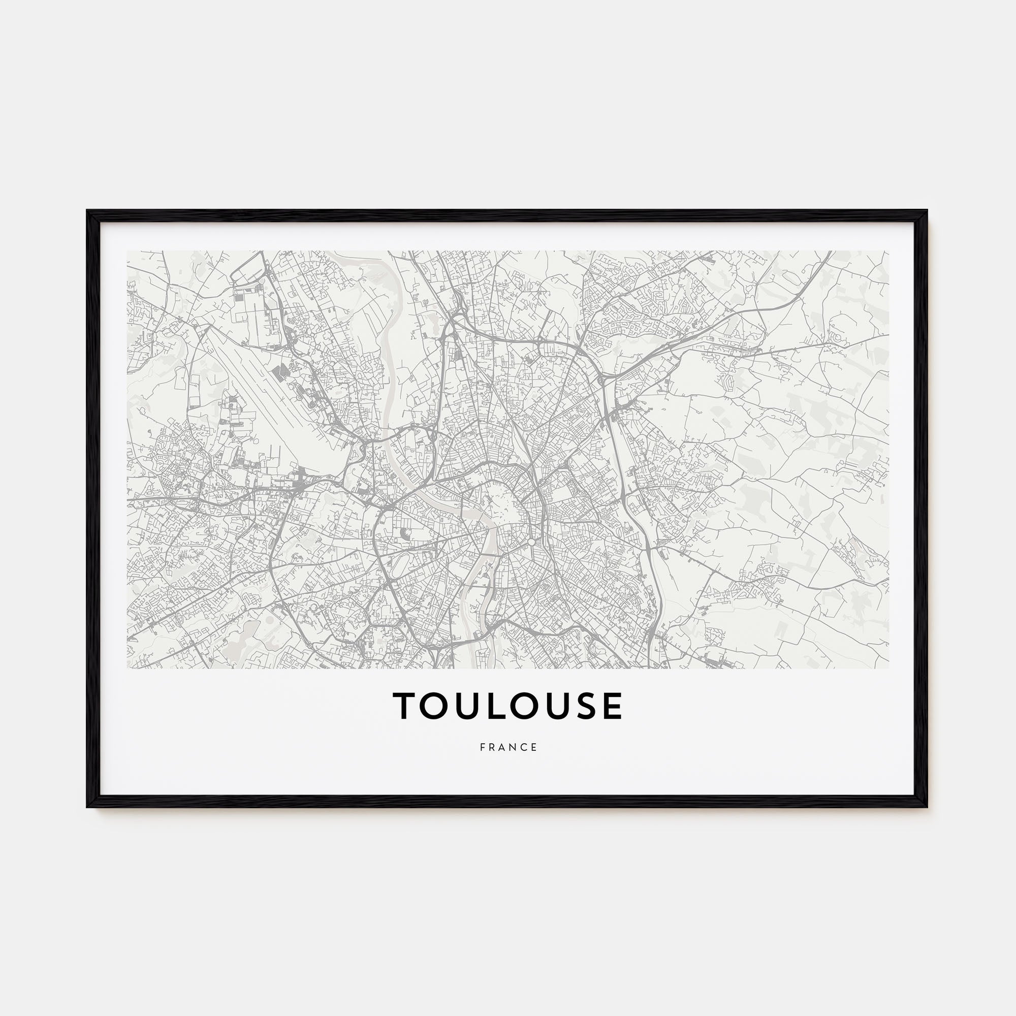 Toulouse Map Landscape Poster