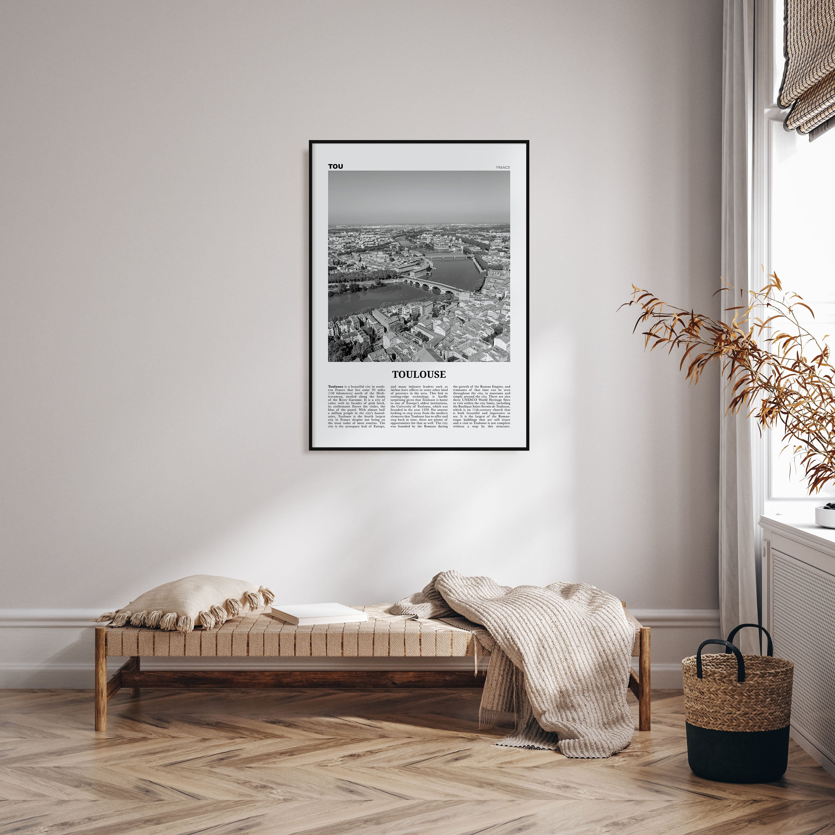 Toulouse Travel B&W Poster