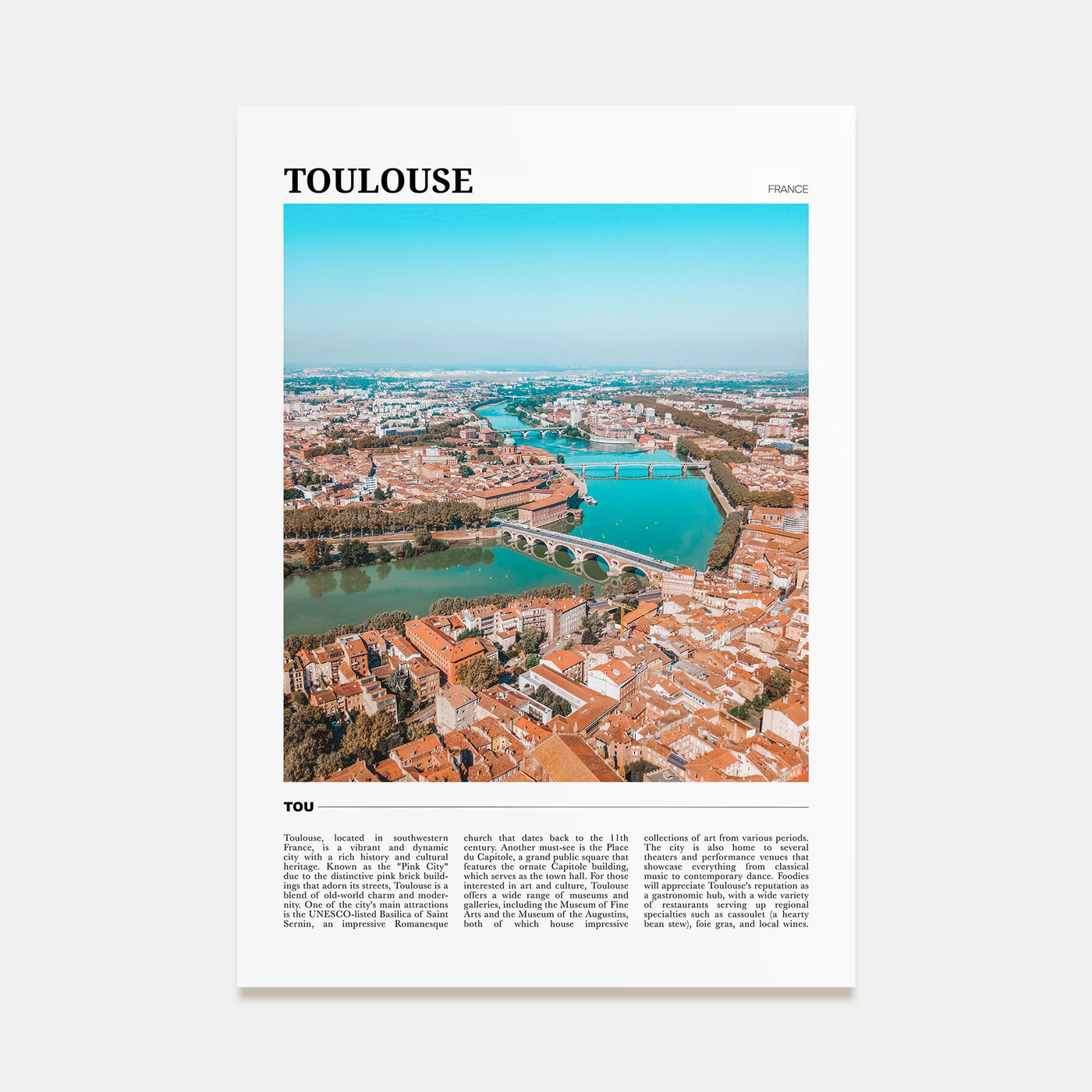 Toulouse Travel Color Poster