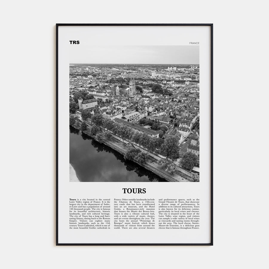 Tours Travel B&W Poster