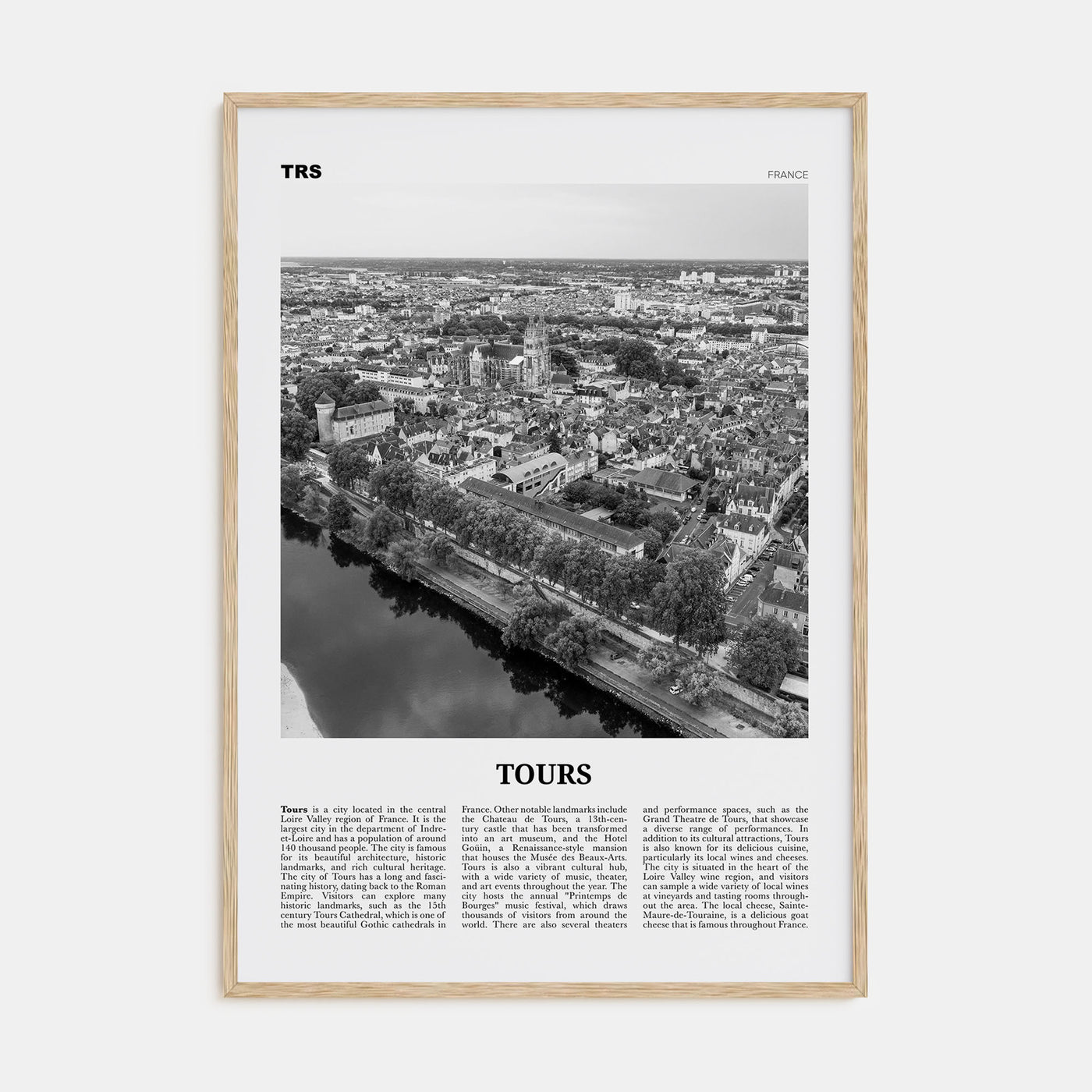 Tours Travel B&W Poster