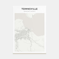 Townsville Map Portrait Poster