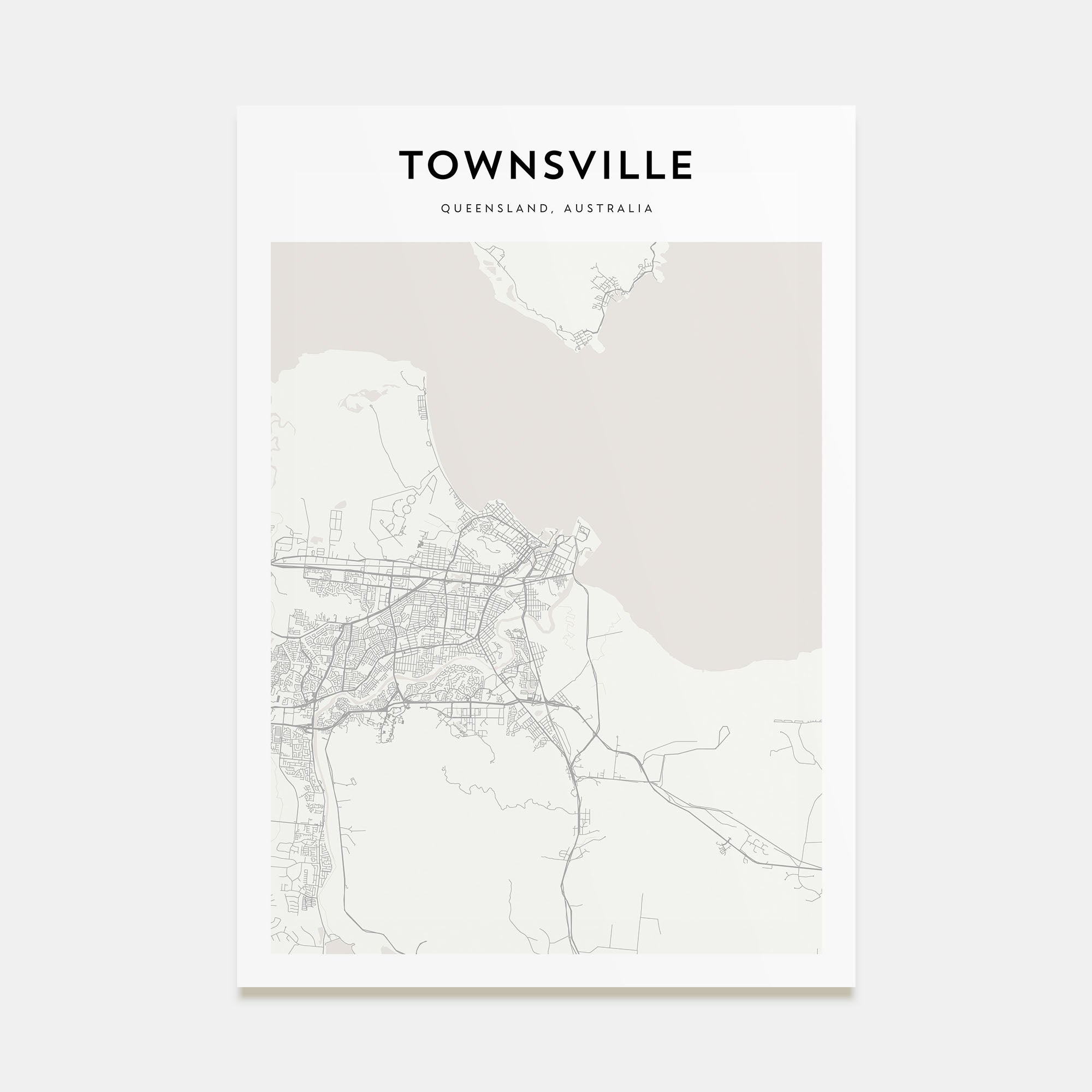 Townsville Map Portrait Poster