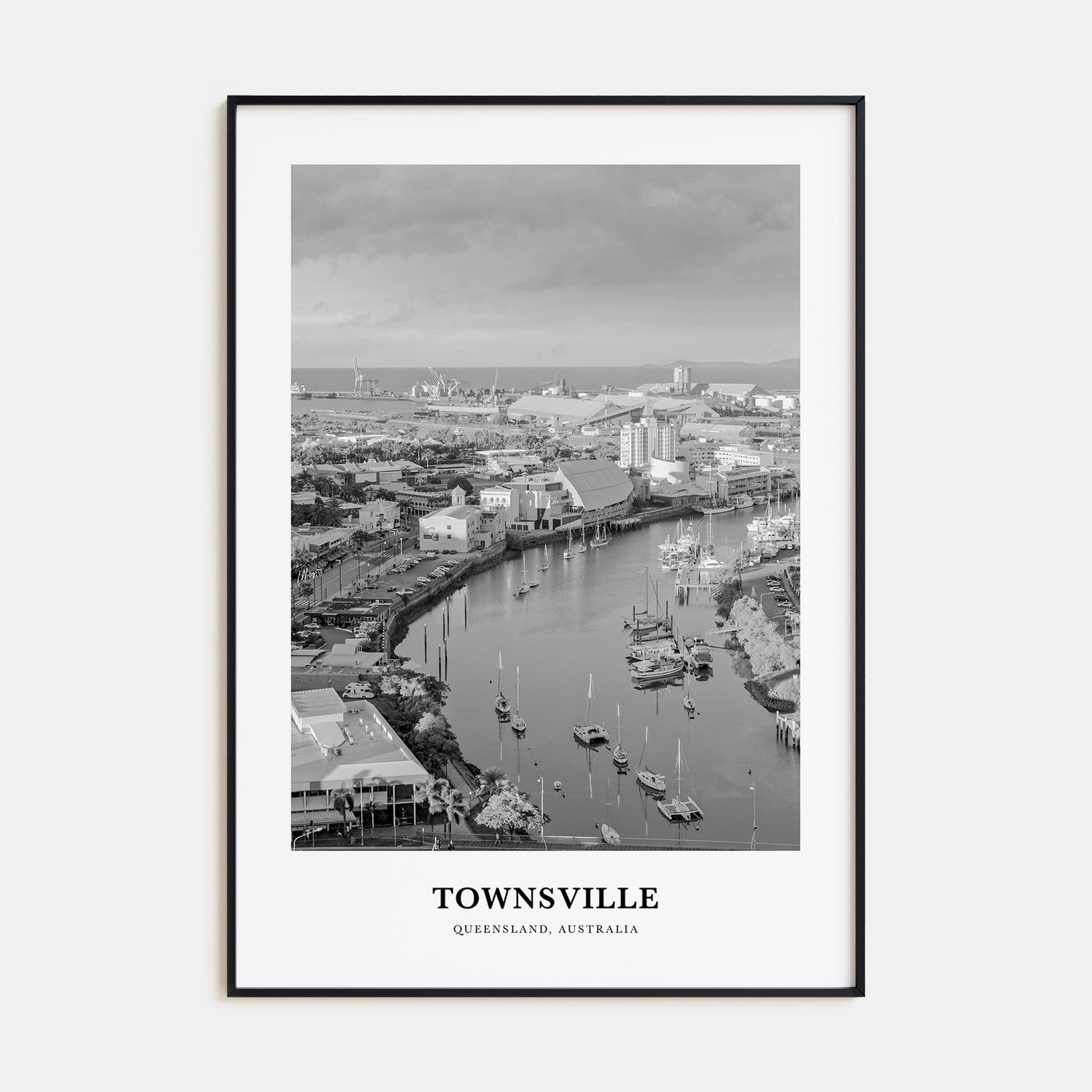 Townsville Portrait B&W Poster