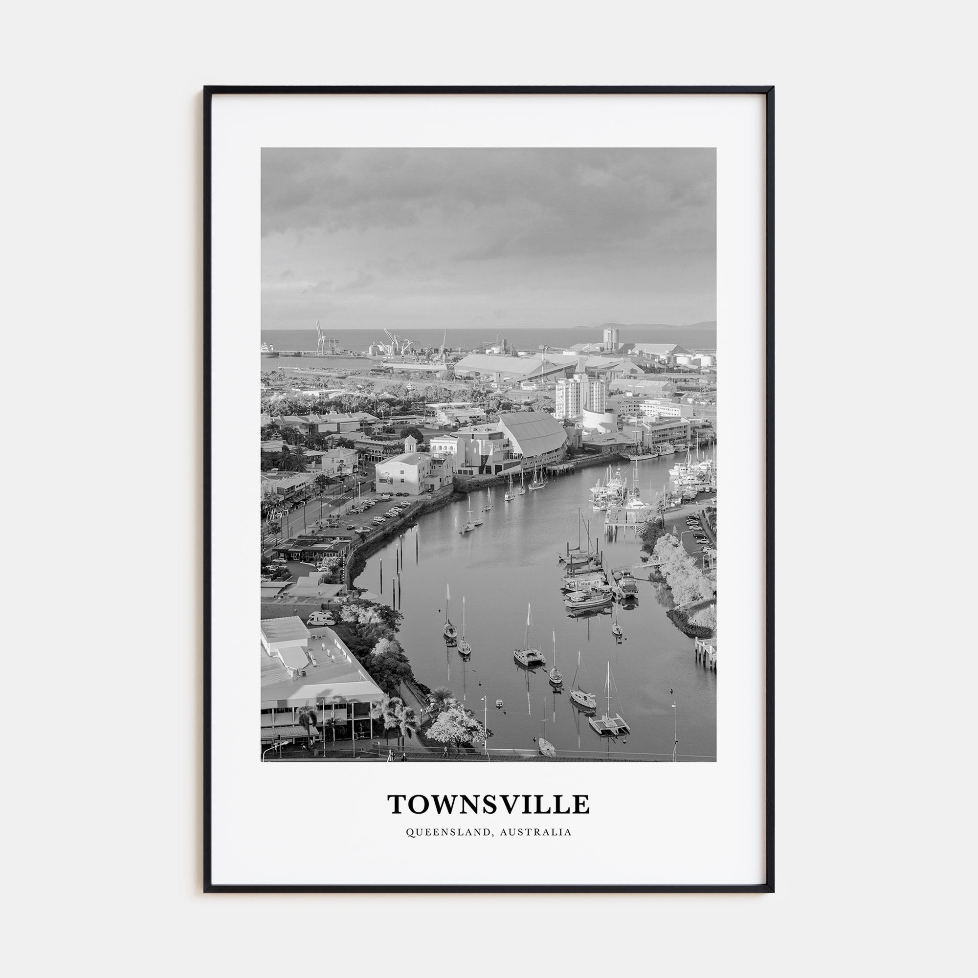 Townsville Portrait B&W Poster
