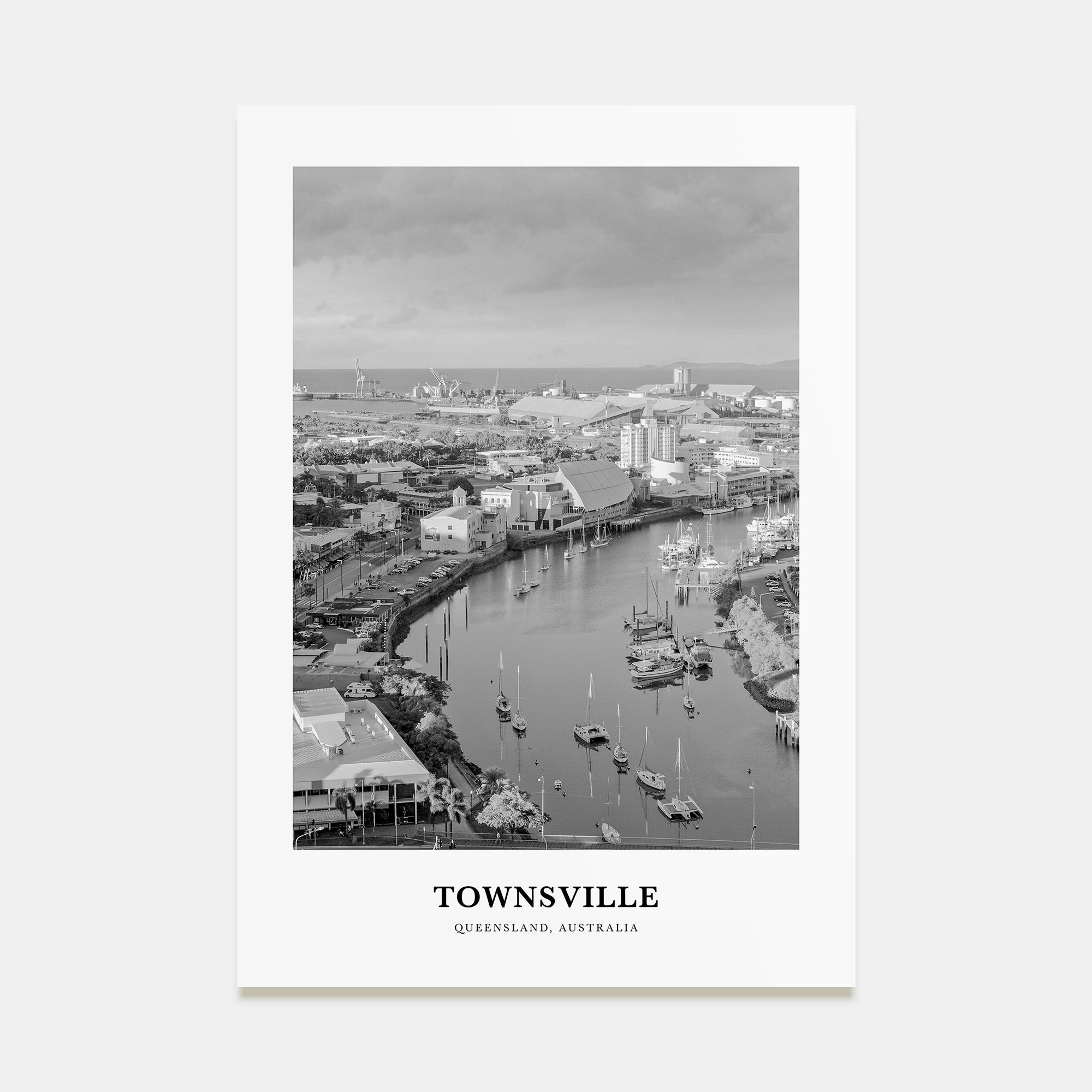 Townsville Portrait B&W Poster