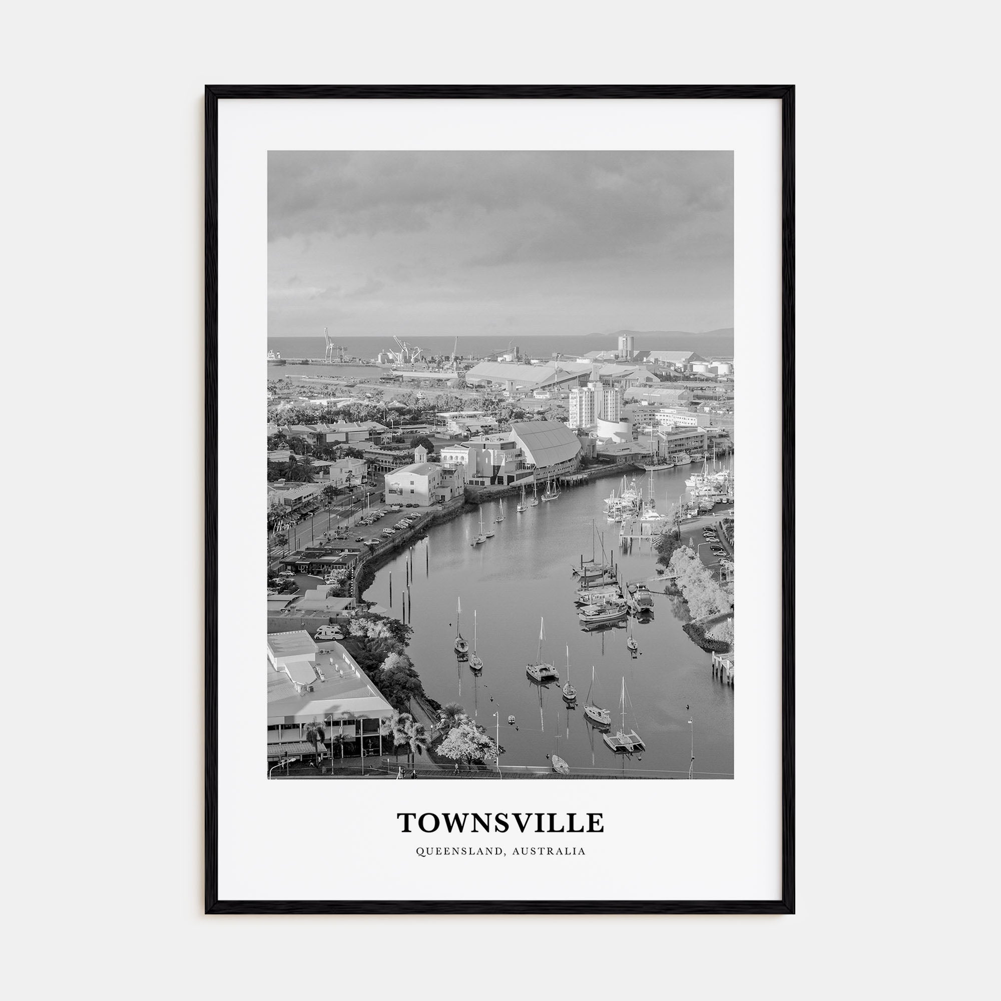 Townsville Portrait B&W Poster