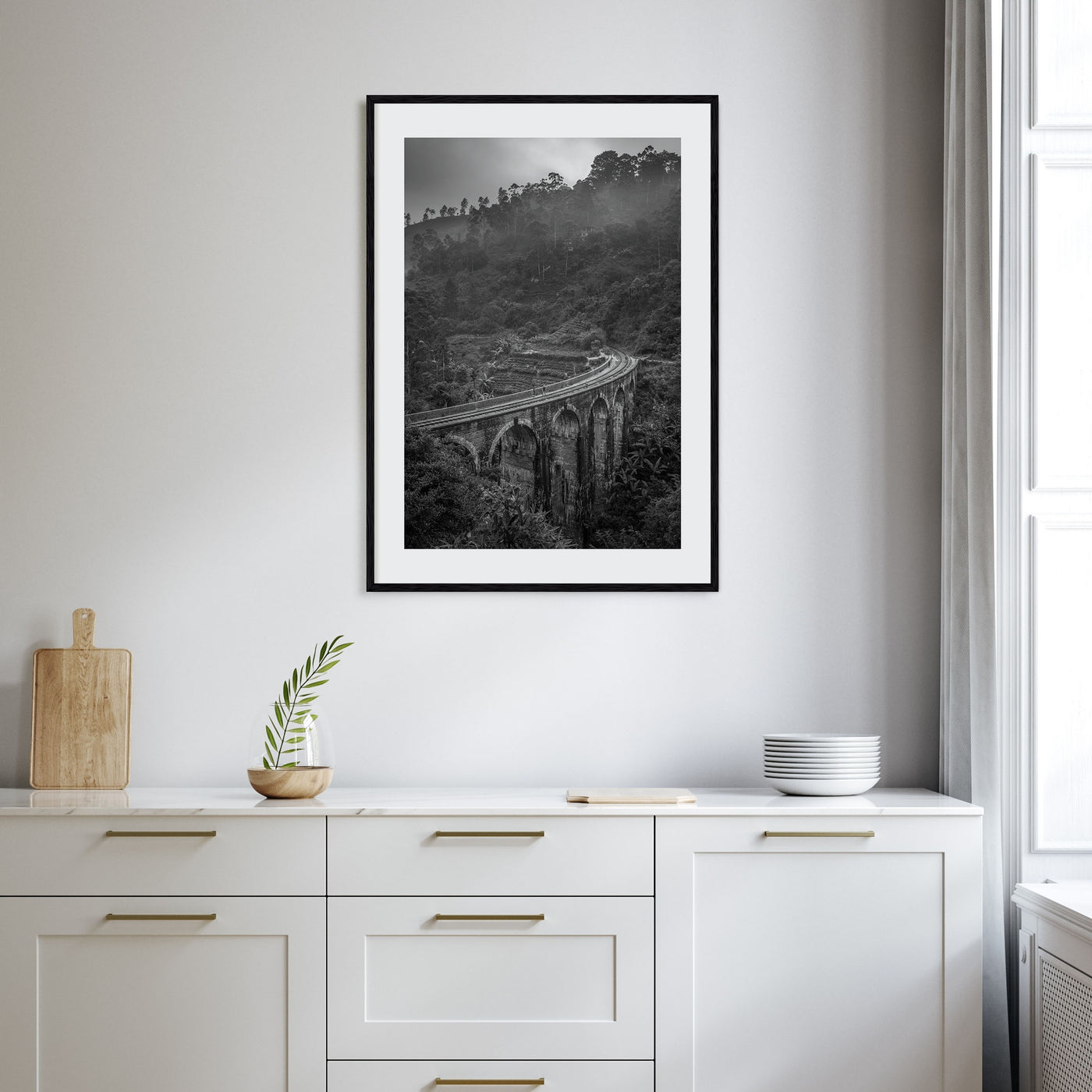 Train Arch Bridge Photo B&W No 1 Poster