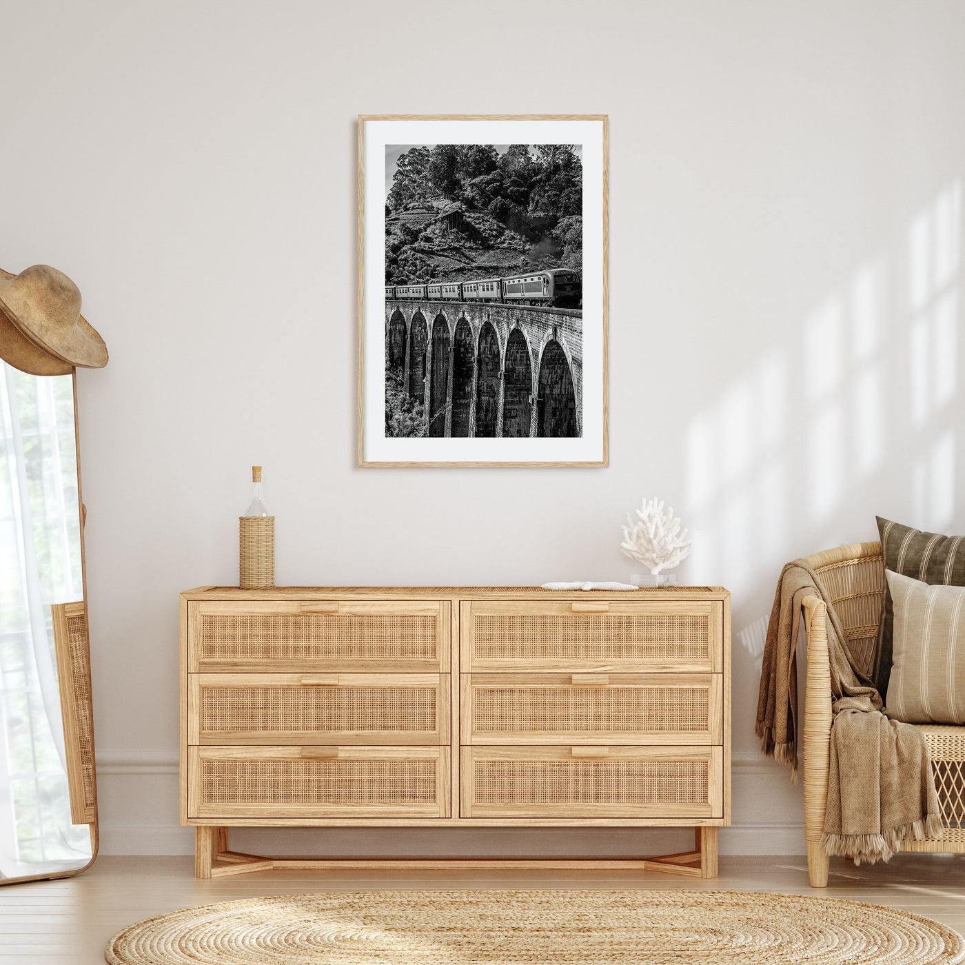 Train Arch Bridge Photo B&W No 2 Poster