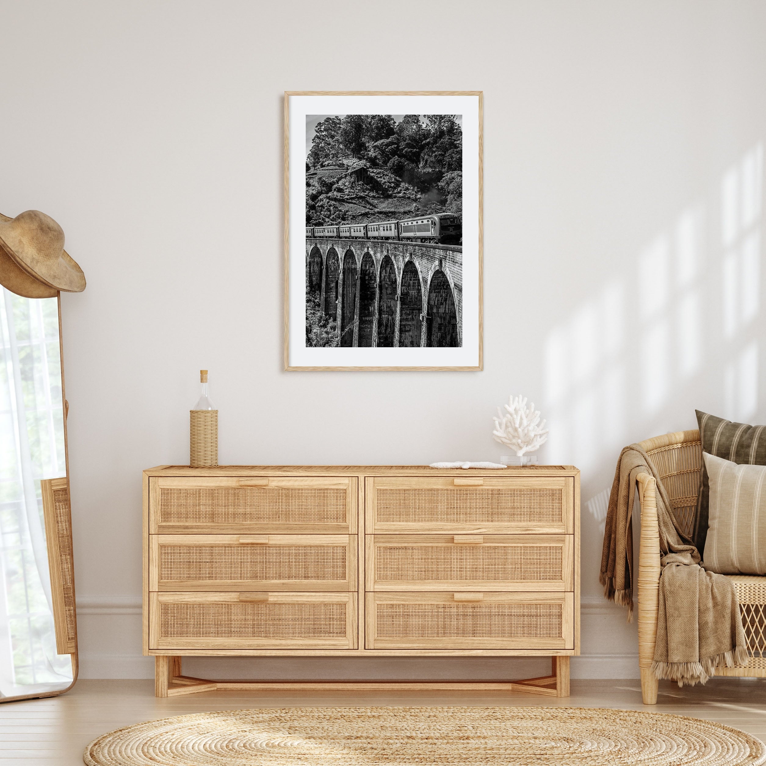 Train Arch Bridge Photo B&W No 2 Poster