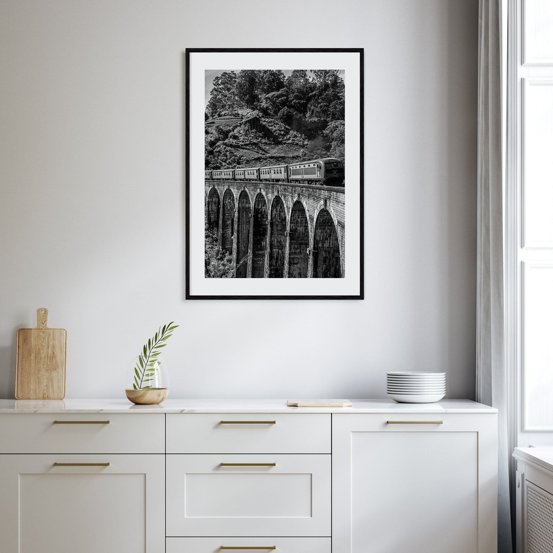 Train Arch Bridge Photo B&W No 2 Poster