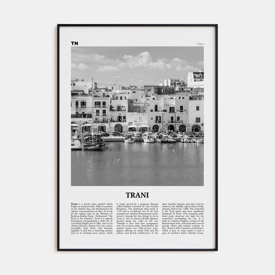 Trani Travel B&W Poster