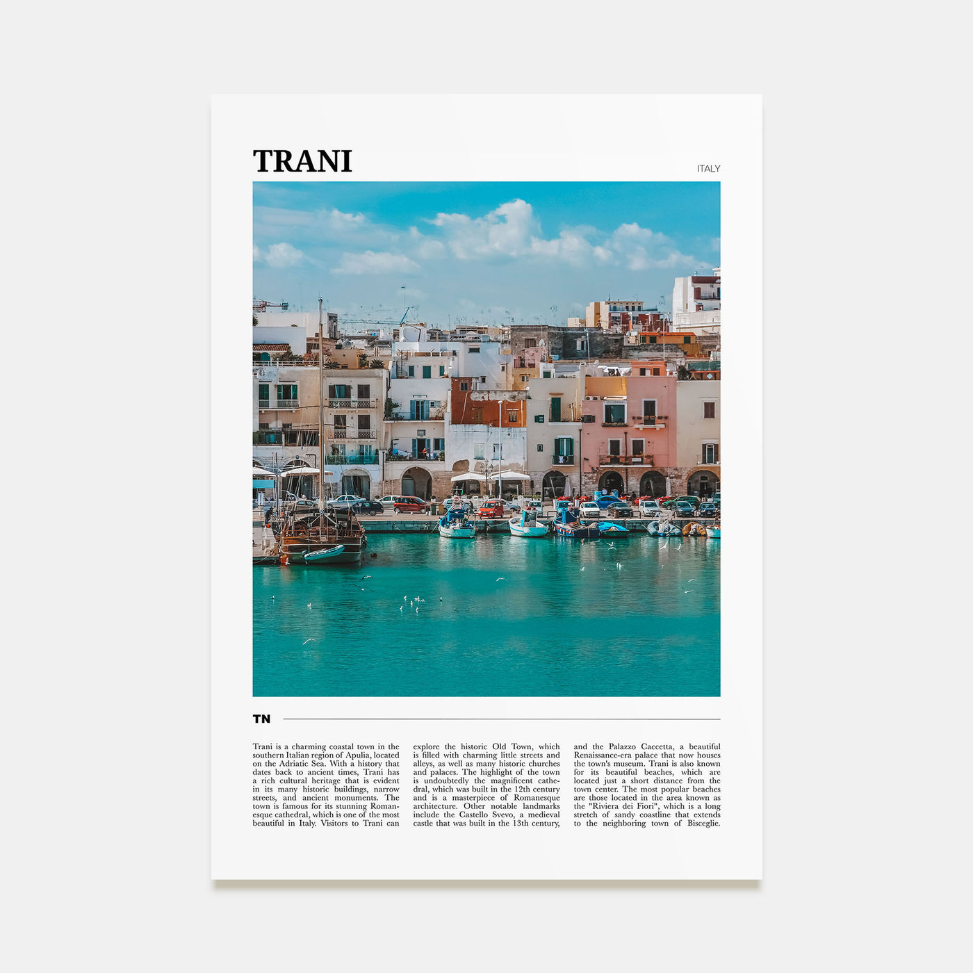 Trani Travel Color Poster