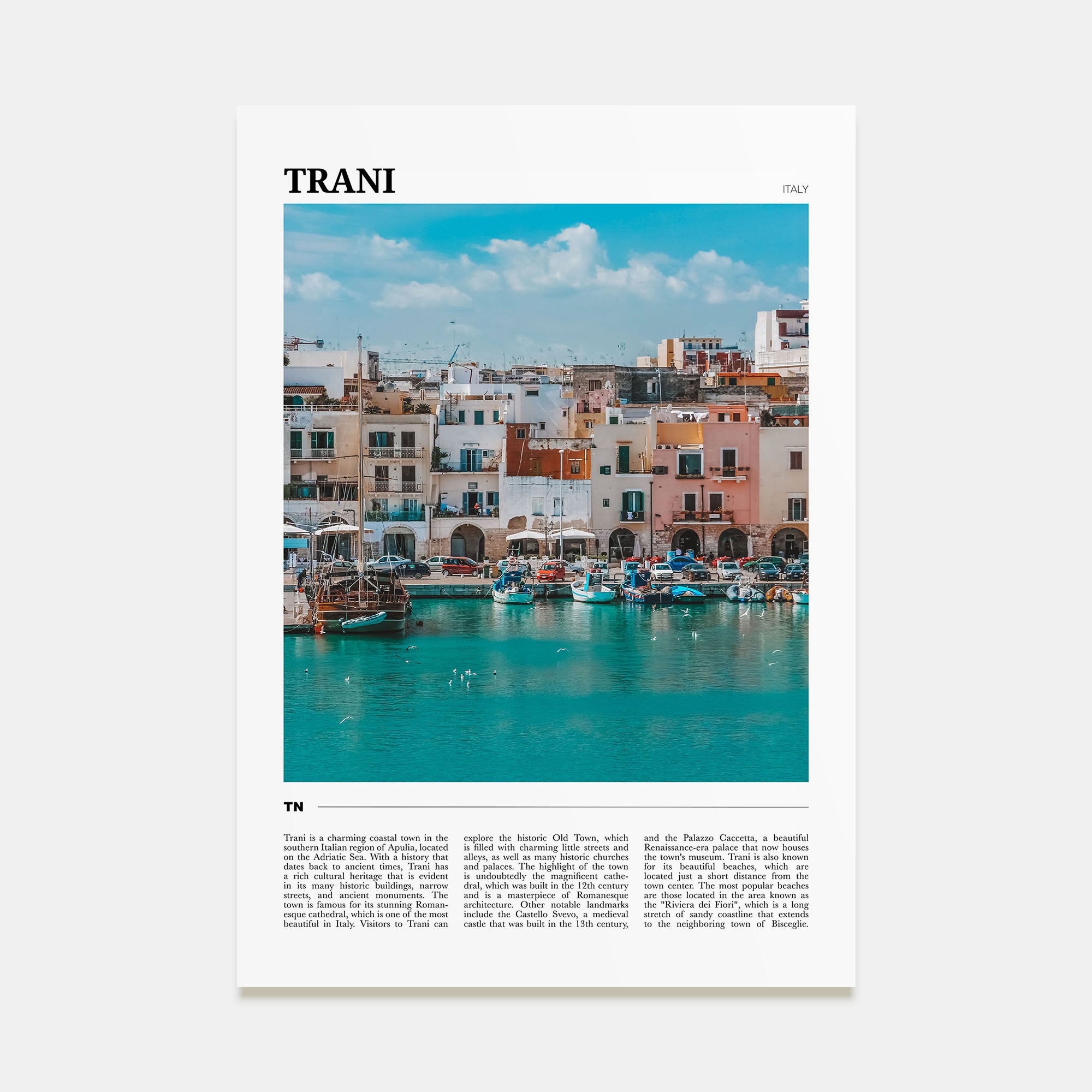 Trani Travel Color Poster