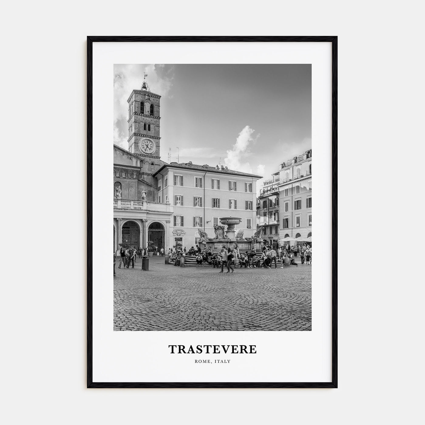 Trastevere Portrait B&W Poster