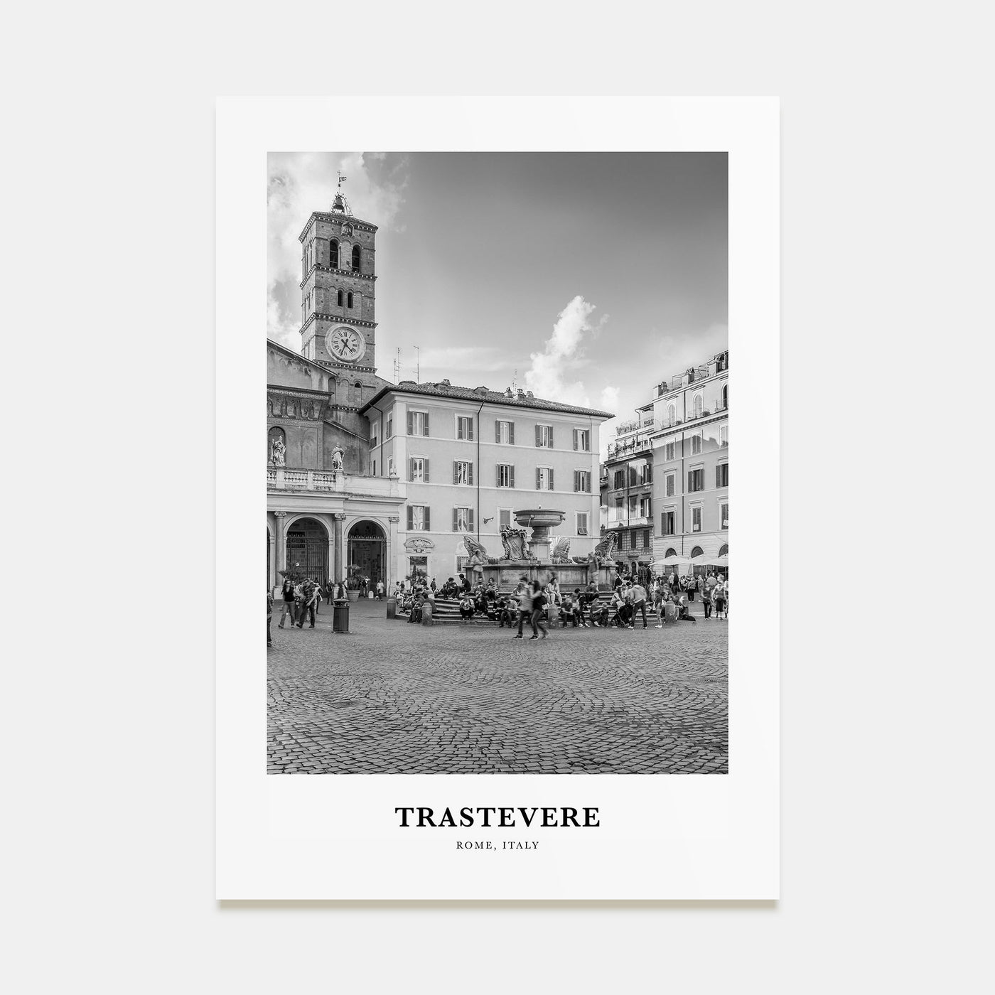 Trastevere Portrait B&W Poster
