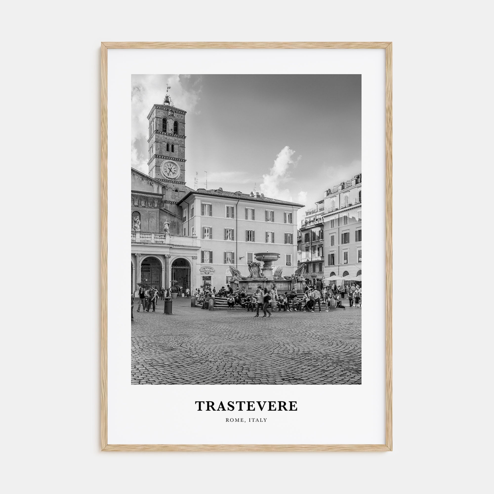 Trastevere Portrait B&W Poster