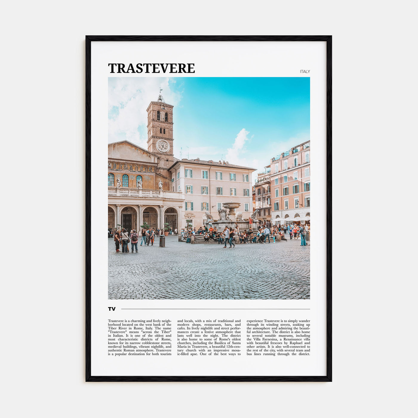 Trastevere Travel Color Poster