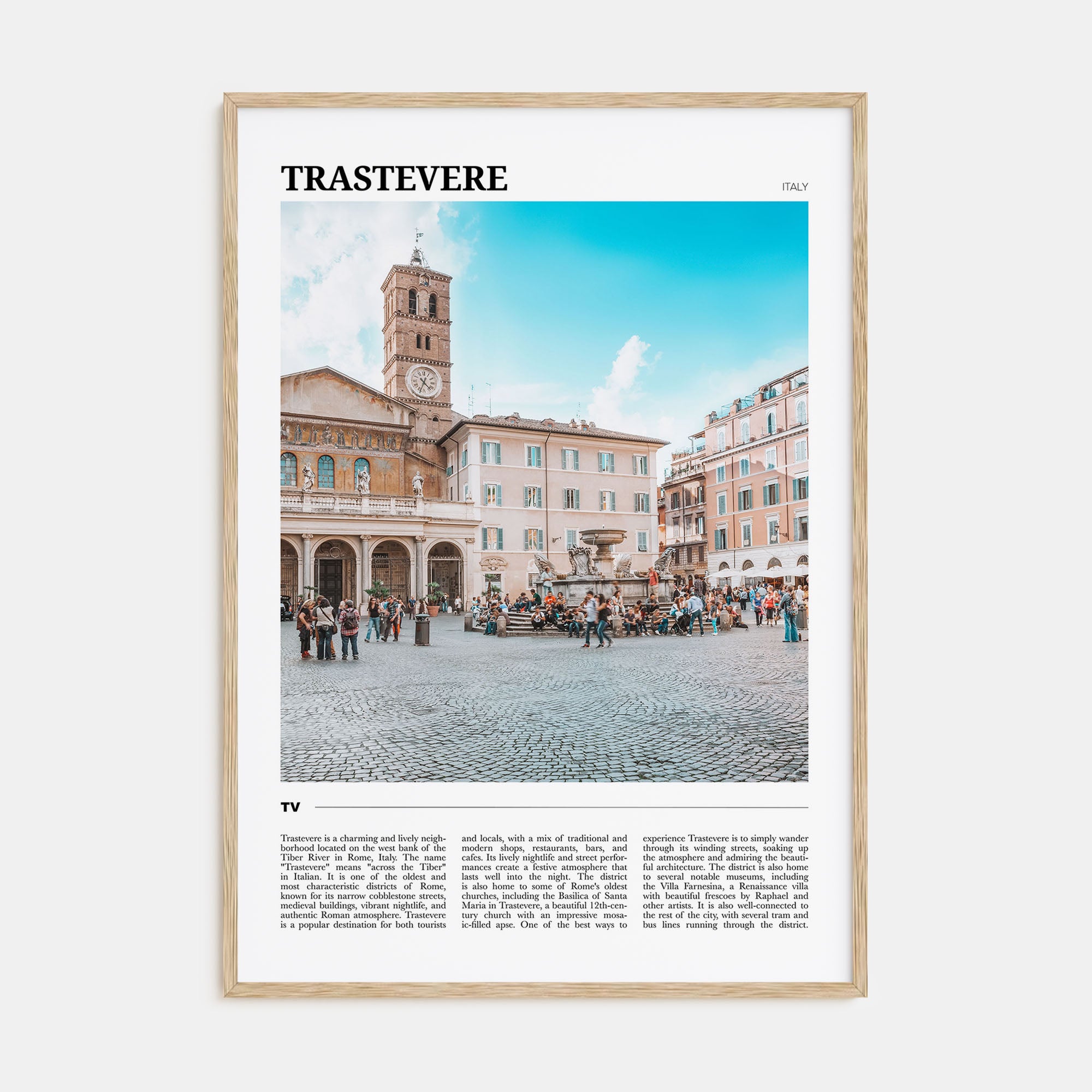 Trastevere Travel Color Poster