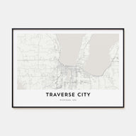 Traverse City Map Landscape Poster