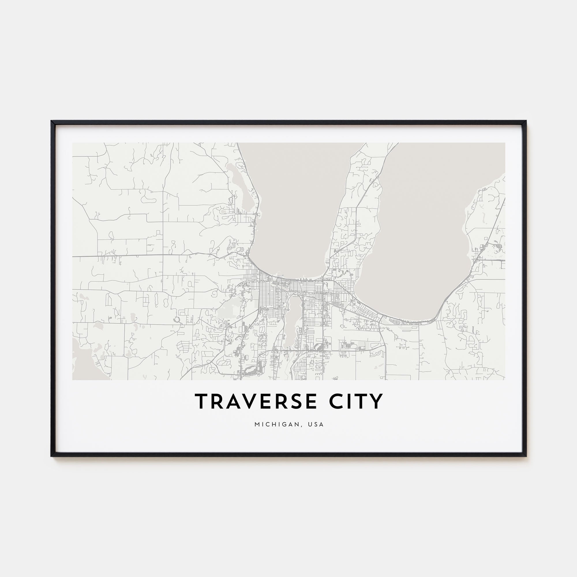 Traverse City Map Landscape Poster