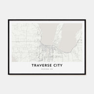 Traverse City Map Landscape Poster