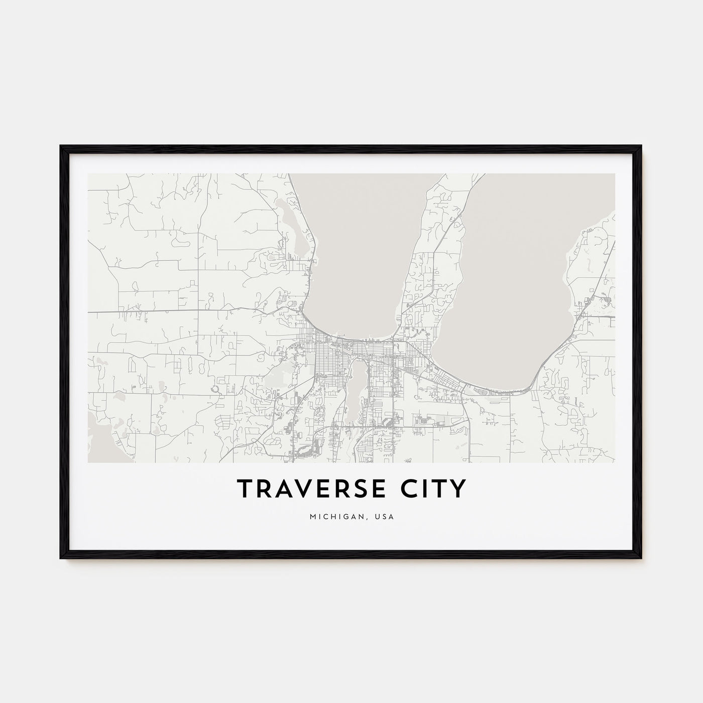 Traverse City Map Landscape Poster