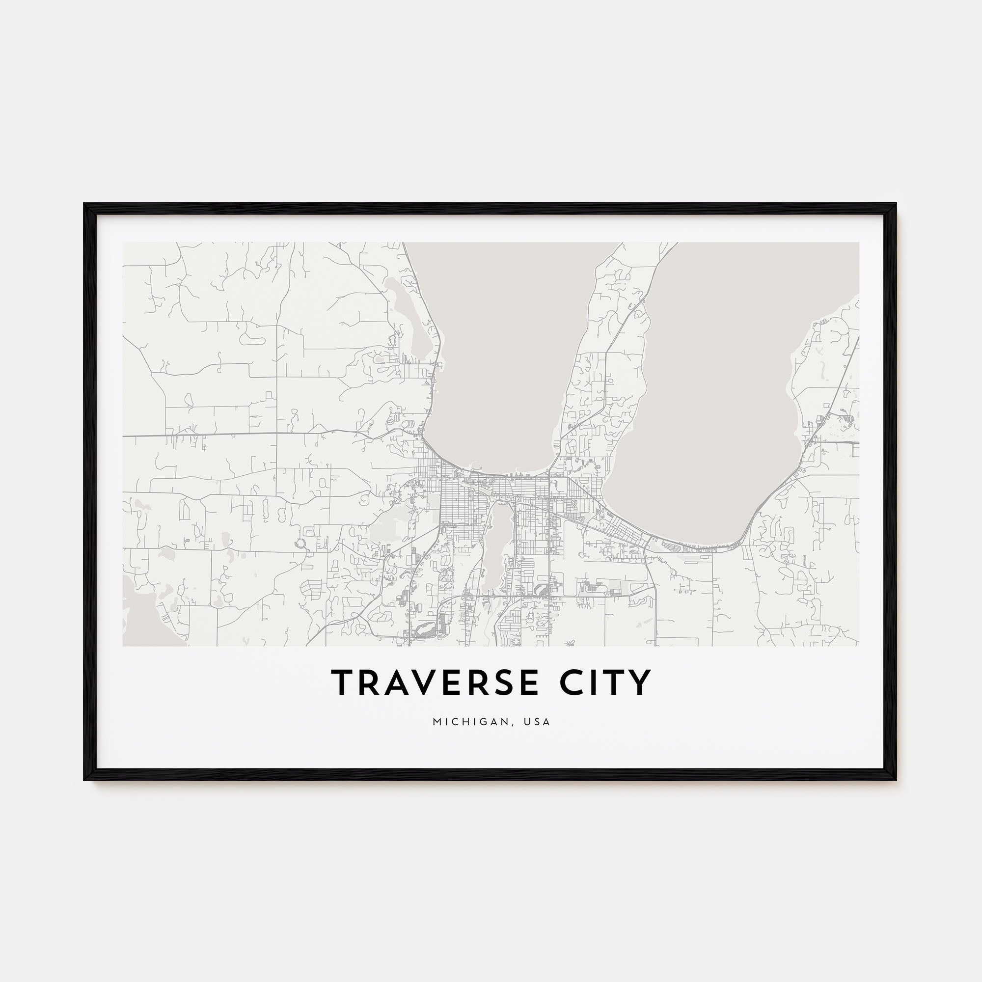 Traverse City Map Landscape Poster