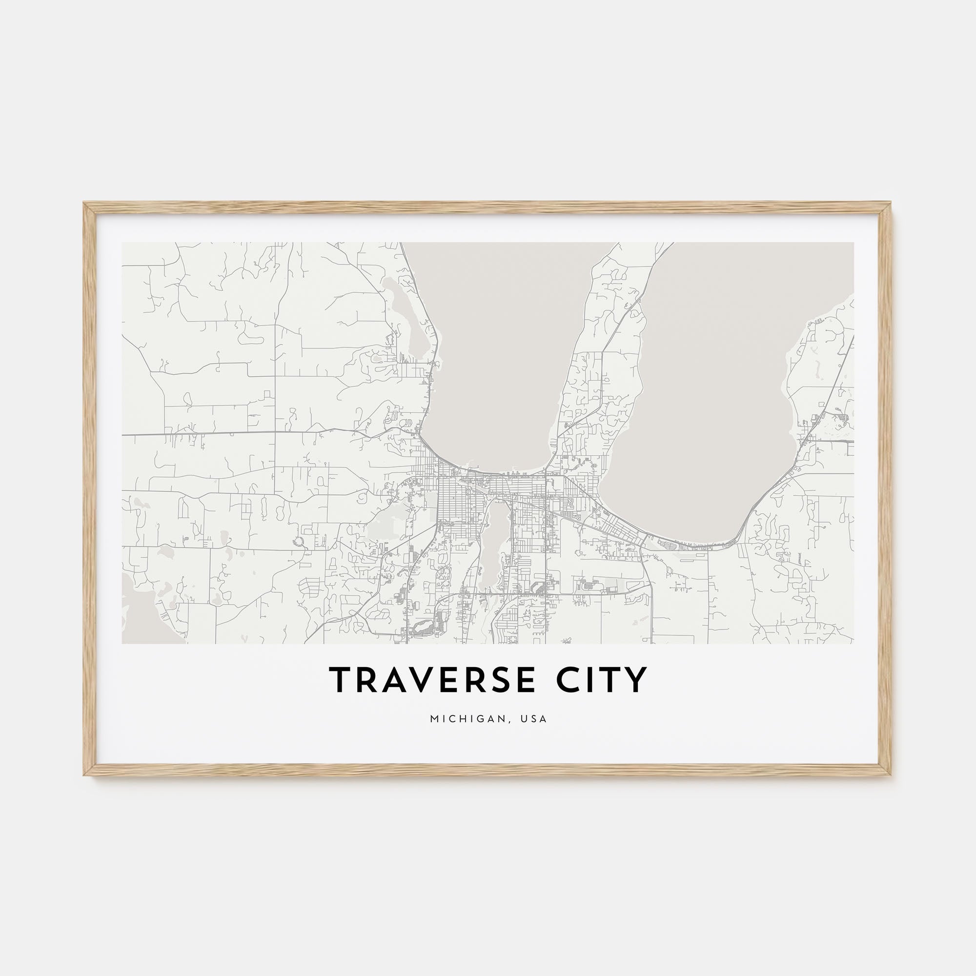 Traverse City Map Landscape Poster