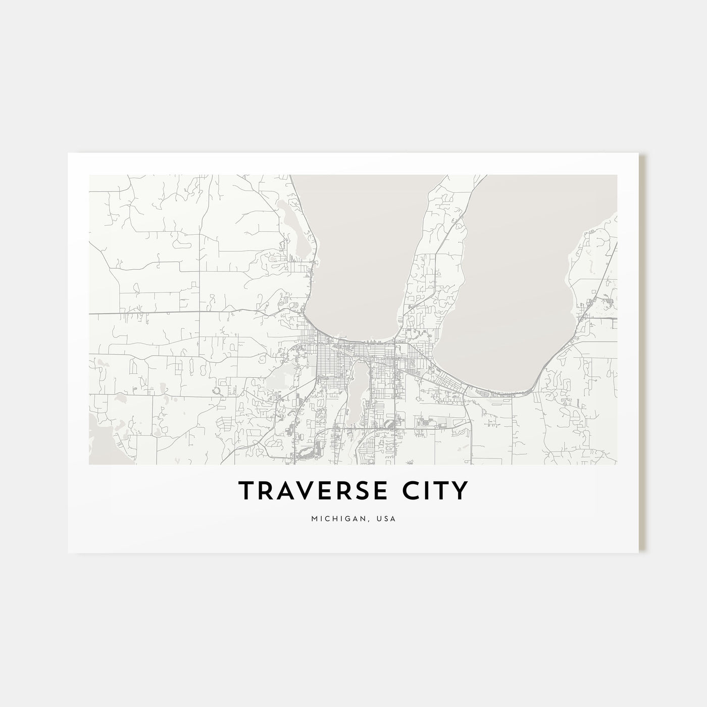 Traverse City Map Landscape Poster
